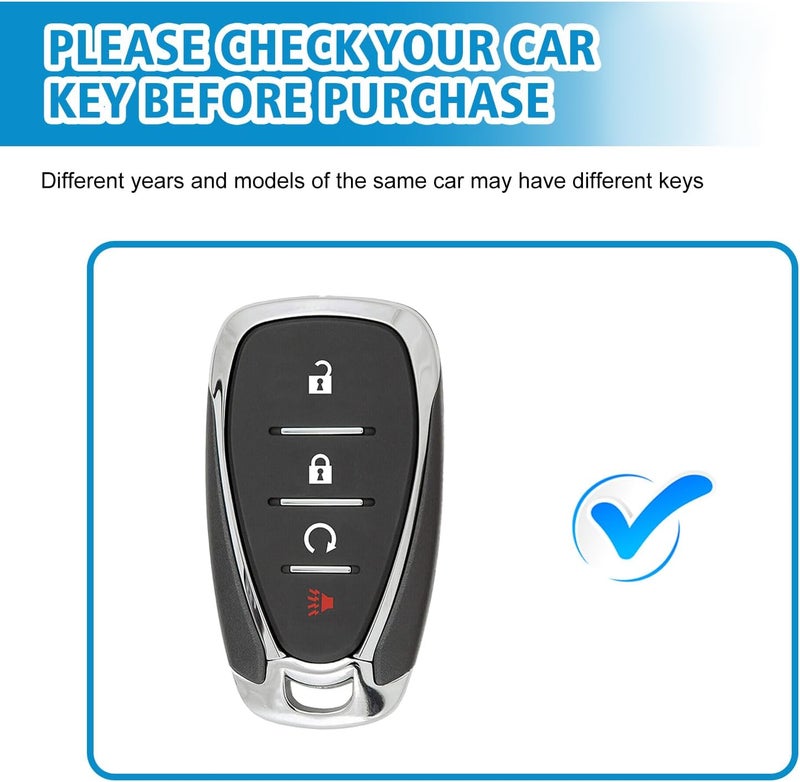 Rislobx Key Fob Cover Fit for Chevy Key, Car Key Case Protector for Volt Bolt Spark Equinox Traverse Trax (4 Buttons White) - Image 2